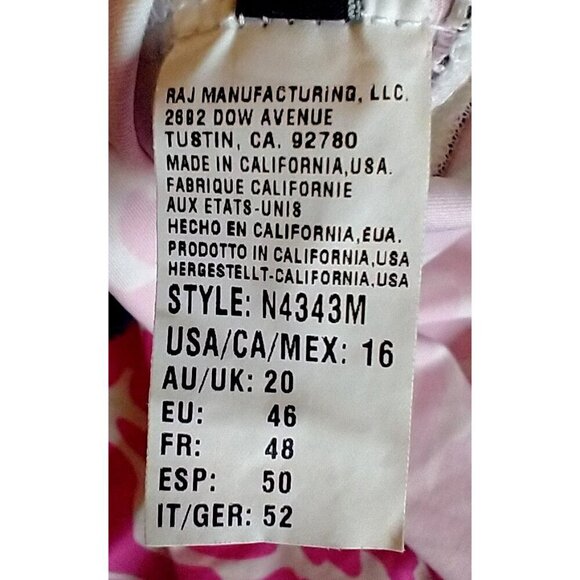 NAUTICA Tankini Swim Top Soft Cup V-Neck Floral Pink Navy - Size 16 NWT - Picture 8 of 8